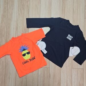 Kids Pineapple and Beach Print Rashguards